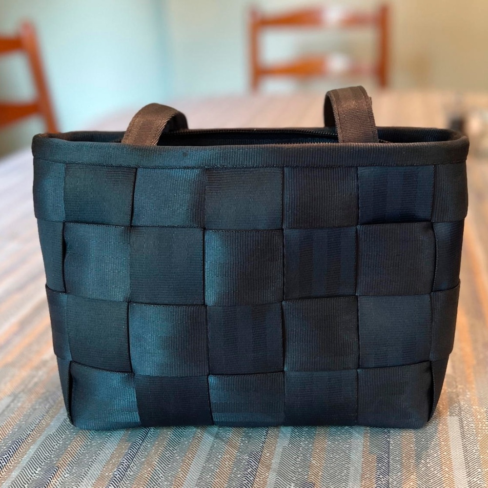 Harvey's Original Seat Belt Bag - medium shoulder tote in steel blue